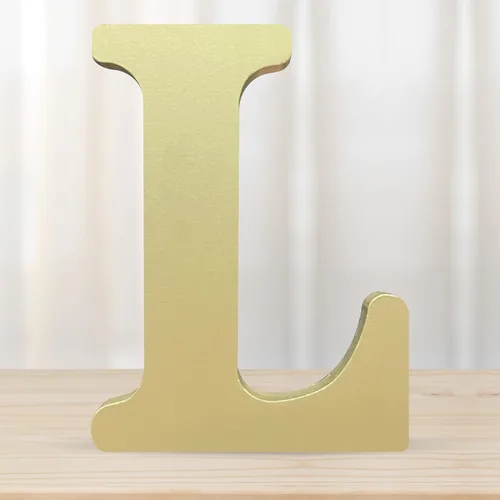 Miniatura 9 de Letras de madera doradas 3D de 4 pulgadas, letras del alfabeto de madera sin terminar para decoración de pared, manualidades de madera, letras
