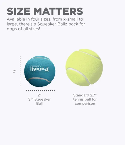 Miniatura 4 de Outward Hound Squeaker Ballz - Pelotas de tenis chirriantes para perros de menos de 25 libras, juguete interactivo para perros para buscar y Bolas