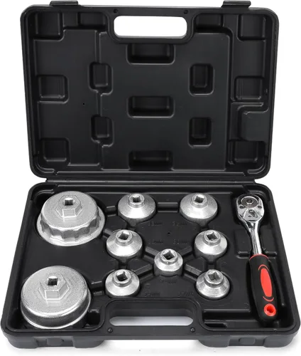 MOFEEZ Juego de llaves de filtro de aceite, 10 piezas de juego de llaves de filtro de aceite, 3/8 pulgadas, kit de herramientas de extracción de