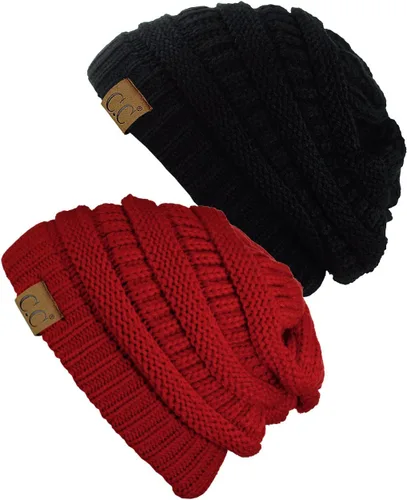Miniatura 33 de Gorro a la moda de tejido suave abultado, cálido y elástico de C.C