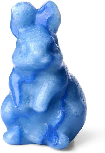 Miniatura 9 de QINJIEJIE Decoración de Pascua de 2 pulgadas, estatua de conejo de amatista, cristales de conejo, piedras curativas, piedras preciosas naturales