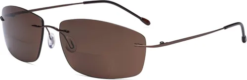 Miniatura 9 de Eyekepper Lentes de sol bifocales sin marco, para mujeres y hombres, ligeros, sin marco, para leer bajo el sol Lente Gunmetal/Gris