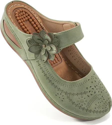 Alicegana Sandalias elegantes de verano para mujer, con puntera cerrada, estilo casual, sin cordones, con gancho ajustable