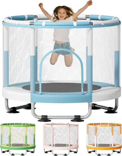 Miniatura 8 de ZCMHAXJ - Cama elástica de 55 pulgadas para niños, capacidad de 440 libras, cama elástica para niños pequeños, para interiores y exteriores, regalos
