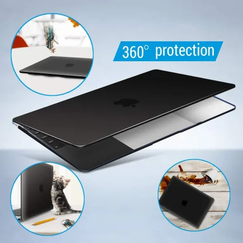 Miniatura 5 de IBENZER Compatible con MacBook de 12 pulgadas, carcasa rígida para Mac de 12 pulgadas con pantalla Retina modelo A1534 2020 2019 2018 2017 2016 Negro