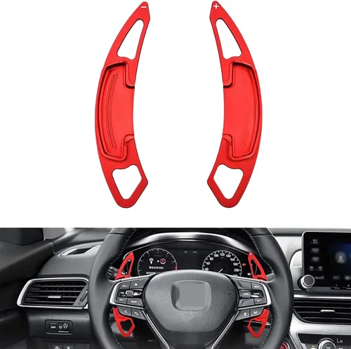 Ramecar - Paletas de cambio para timón de automóvil en aleación de aluminio, para Honda Rojo
