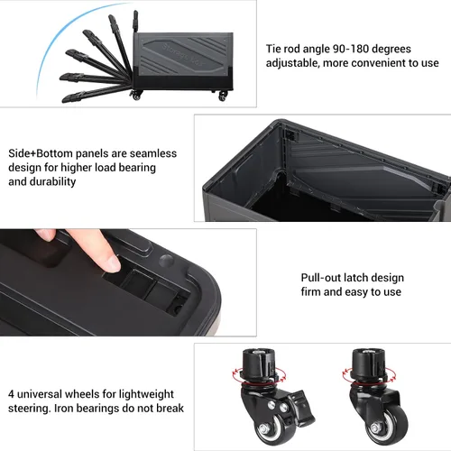 Miniatura 4 de XCBYT Contenedores de almacenamiento con ruedas – Carros rodantes con ruedas para organizadores de clóset y almacenamiento plegable para profesores