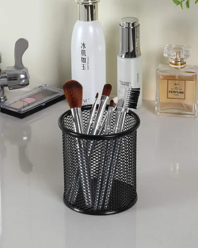 Miniatura 6 de EasyPAG Portalápices para escritorio, paquete de 2 organizadores de bolígrafos de metal, organizador de vasos de malla para el hogar, oficina, aula