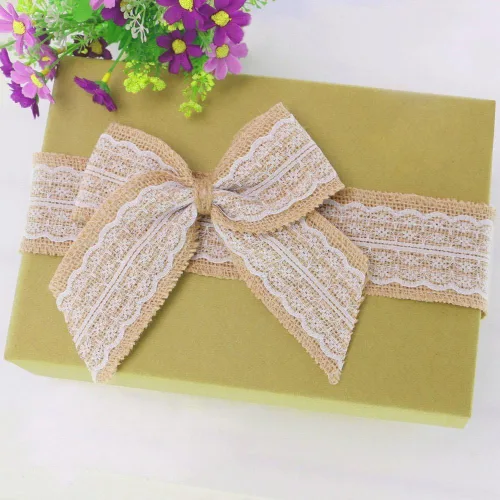Miniatura 3 de DECORA 10 yardas de cinta de arpillera natural con lazo para moño, 2 pulgadas de ancho 2.0 in