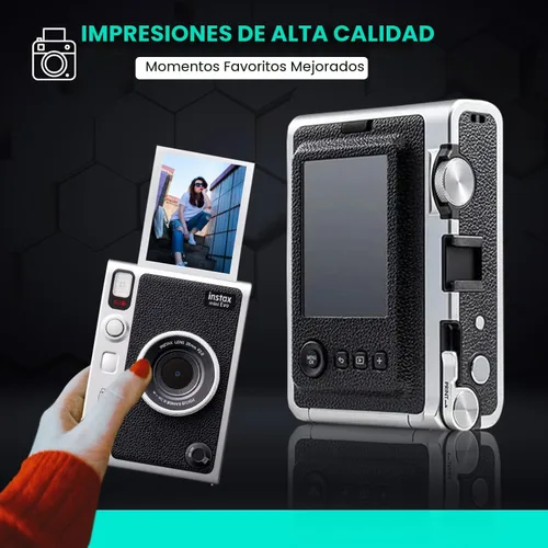 Miniatura 2 de Fujifilm Paquete de cámara híbrida Instant Mini EVO con 20 hojas de película instantánea + tarjeta de memoria de 32 GB + funda de transporte +