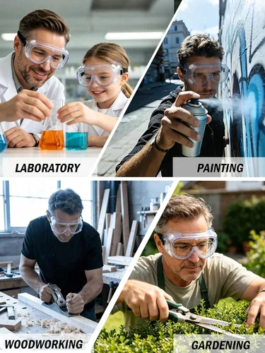 Miniatura 6 de 1 paquete de gafas de seguridad antivaho, gafas de seguridad protectoras, protección para los ojos