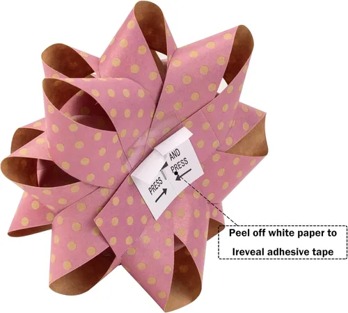 Miniatura 3 de RUSPEPA Surtido de lazos de regalo de papel kraft, diseño de flores, plantas y puntos para el día de la madre, vacaciones, cumpleaños, boda, baby
