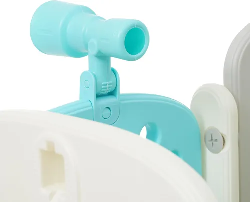 Miniatura 9 de Tobogán infantil 11 en 1, tobogán para niños pequeños de 1 a 3 años con telescopio, aro de baloncesto y telescopio, juego para interiores y Azul