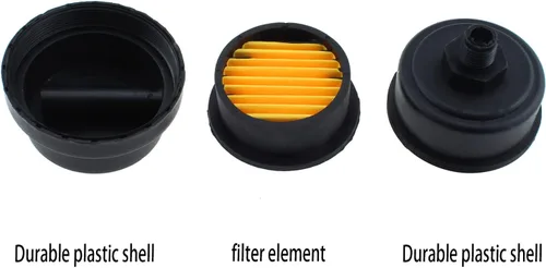 Miniatura 2 de 2 unids 1/4 "PT 0.512 in compresor de aire silenciador filtro, compresor de aire de metal negro filtro de admisión silenciador silenciador