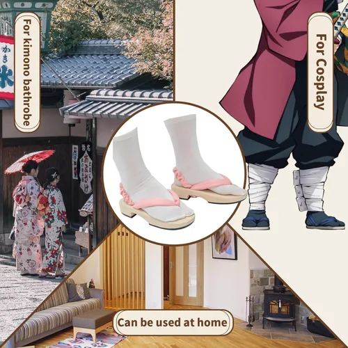Miniatura 6 de Anime Unisex Cosplay Versátil Verano Madera Zueco Zapatos Japonés Cosplay Oshitari Prop