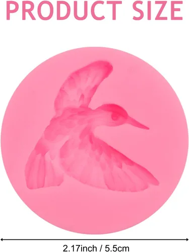 Miniatura 2 de Molde de silicona para colibrí, molde para decoración de pasteles de pájaros, rosa, juego de 2