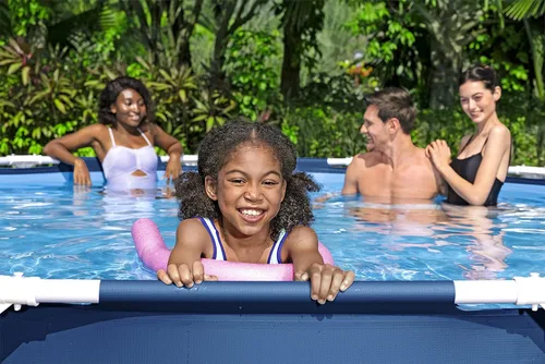 Miniatura 6 de Bestway Steel Pro - Juego de piscina redonda sobre el suelo de 12 x 30 pulgadas, incluye bomba de filtro de 330 gal