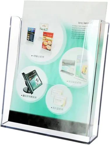 Miniatura 3 de STOBOK Soporte para archivos montado en la pared, 6.57 x 6.45 x 1.65 pulgadas, organizador de documentos acrílico transparente para escritorio