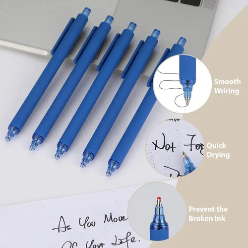 Miniatura 11 de WY WENYUAN Bolígrafos a granel, paquete de 30 bolígrafos negros de bola (punta media de 1.0 mm) - Bolígrafos de escritura suave sin manchas tipo