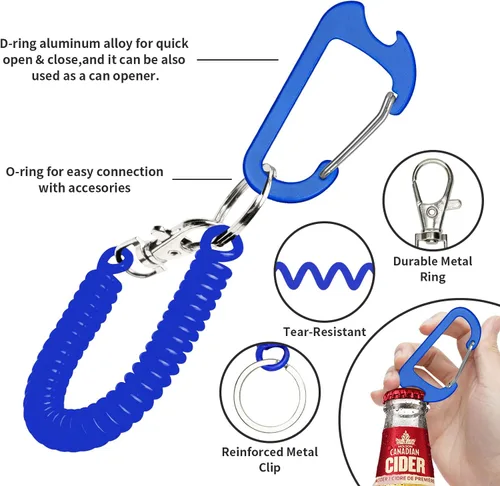 Miniatura 2 de HOTEMIA Cordón de teléfono - Protección antirrobo y caídas para iPhone, la mayoría de teléfonos celulares - Negro y azul Negro+Azul