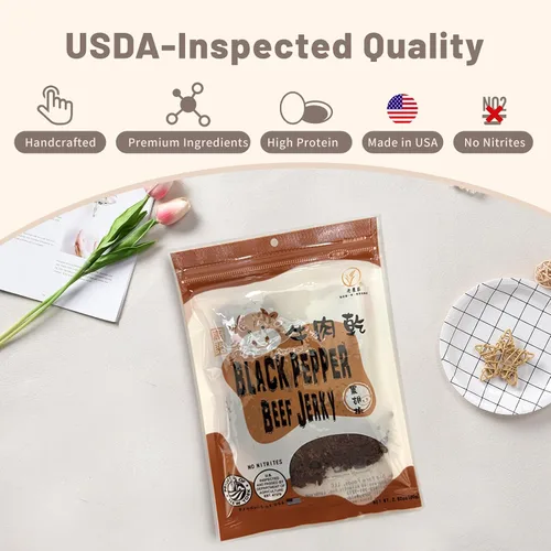 Miniatura 2 de Old Cottage Beef Jerky – Auténtica receta taiwanesa – Snacks taiwaneses – Snack de proteína seca seca Cecina de res, aperitivos asiáticos 2.82