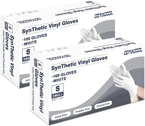 Miniatura 20 de Guantes desechables medianos, de mezcla de nitrilo y vinilo, sin látex, 100 unidades, guantes de grado alimenticio para limpieza, preparación de Azul
