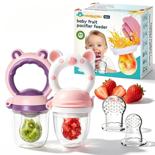 Miniatura 8 de Chupete alimentador de frutas congeladas y sólidos para bebés, juguete mordedor infantil de 4 meses, bolsa de silicona sin BPA y pezón, introduce