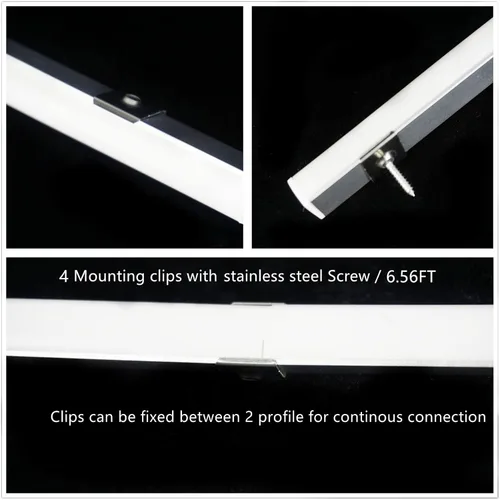 Miniatura 8 de THMOOTHER Tira LED con forma de V de 6.56 pies, resistente a los rayos UV, difusor de canal negro, paquete de 10 perfiles de aluminio con cubierta