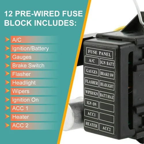Miniatura 3 de Arnés universal de 12 cables de circuito apto para cables Muscle Car Hot Rod Street Rod XL