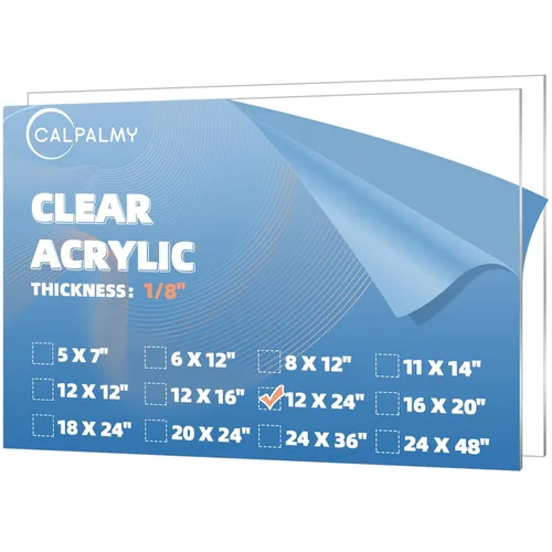 Miniatura 32 de CALPALMY Paquete de 2 hojas acrílicas transparentes grandes de 1/8 pulgadas de grosor, hojas de plexiglás precortadas de 36 x 48 pulgadas