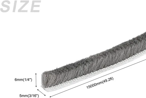 Miniatura 2 de METALLIXITY Burlete de cepillo (3/16 pulgadas x 1/4 pulgadas x 49.2 pies), ranura para tarjetas, tira elástica para cepillo para puerta, ventana