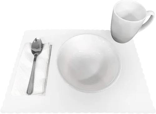 Miniatura 2 de Manteles individuales decorativos desechables de papel, elegantes manteles individuales de papel con borde de lujo, manteles individuales de papel