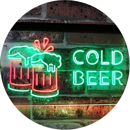 Miniatura 10 de ADVPRO Letrero de neón LED de doble color azul y rojo de 24 x 16 pulgadas st6s64-i2069-br de Cold Beer Bar Pub Club Décor azul y Red