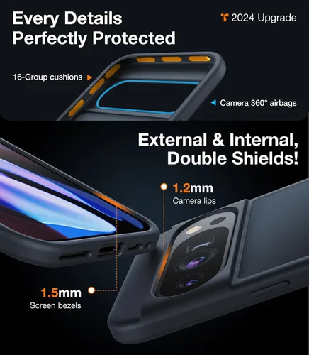 Miniatura 4 de TORRAS Funda a prueba de golpes diseñada para Google Pixel 9 Pro / Pixel 9 [probada en caídas de grado militar de 16 pies], translúcida, delgada