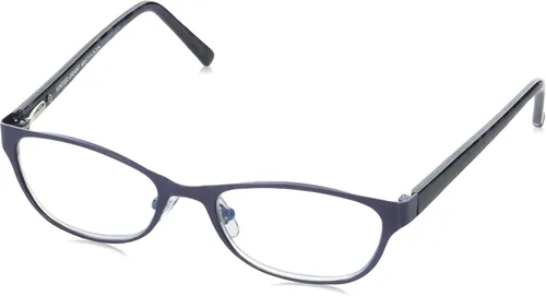 Foster Grant womens Charlsie Multifocus Reading Glasses Cat-Eye Reading Glasses Azul marino satinado/transparente