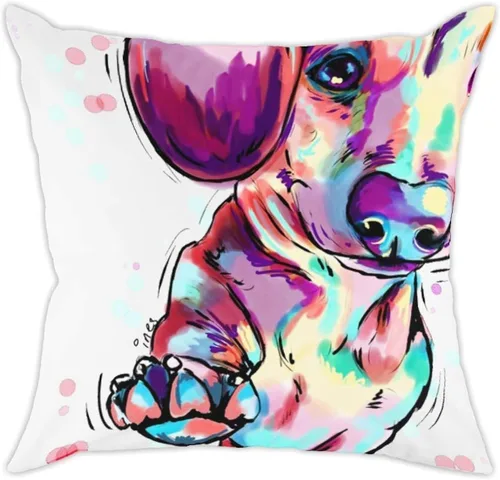 Miniatura 23 de Fundas de almohada con diseño de perro. fundas de cojín de algodón y lino para decorar hogares sofá de 18 x 18 pulgadas Pit Bull-m