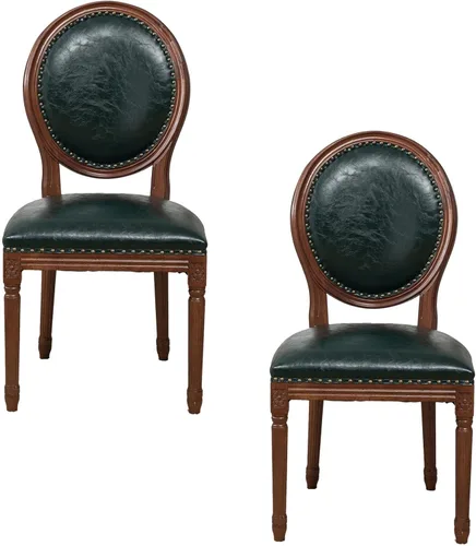 Miniatura 17 de Sillas de comedor de madera para casa de campo, sillas de cocina estilo país francés, silla vintage para sala de estar con respaldo redondo, silla