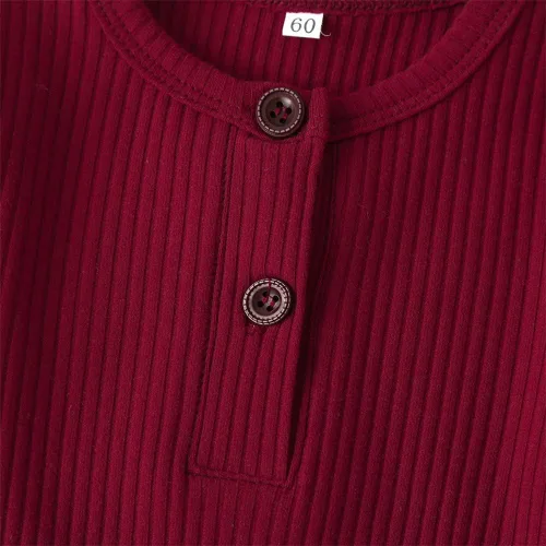 Miniatura 101 de Mameluco unisex de manga corta para bebé recién nacido, con botones, de una pieza, ropa de color sólido