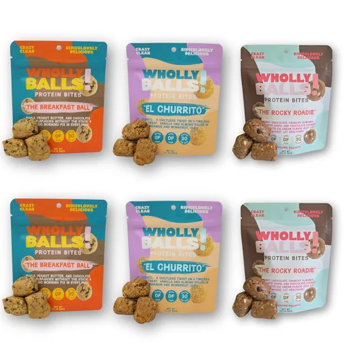 Miniatura 12 de Wholly Balls Protein Bites - Bocadillo saludable a base de plantas - Bolas energéticas altas en proteínas, bajas en azúcar, sin gluten
