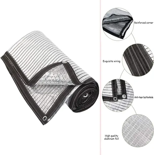 Miniatura 6 de Tela de sombra reflectante de papel de aluminio, protección solar, aislamiento térmico de ventilación resistente a los rayos UV, tasa de sombra
