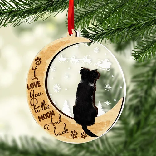 Miniatura 4 de Adornos de Perro Pastor Australiano para Árbol de Navidad, Adorno de Madera y Acrílico de 2 Capas de Pastor Australiano, Decoración Navideña 2025