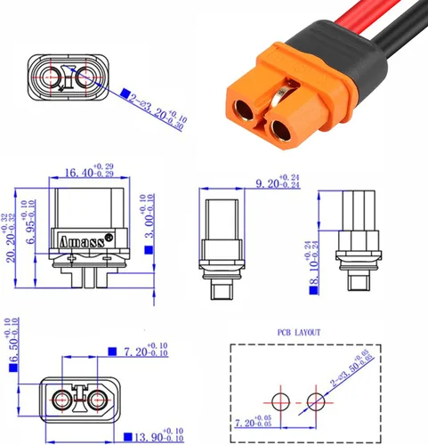 Miniatura 2 de GELRHONR XT60i Cable de extensión 1M, XT60 macho a XT60i hembra Cable conector 12AWG Cable de silicio, para Ebike, cargador de batería Lipo de coche