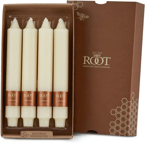 Miniatura 27 de Root Candles Juego de 4 velas sin perfume para cena, sin goteo, con cera de abeja mejorada, Timberline™ Collenette, en caja, de 7 pulgadas