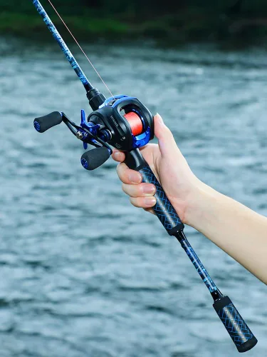 Miniatura 9 de Sougayilang Spinning & Baitcaster - Combo de caña de pescar y carrete, 2 piezas en blanco de grafito IM7, guías de acero inoxidable con anillos