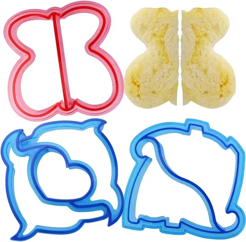 3 piezas de moldes para sándwich, cortador de sándwiches en colores lindos y formas creativas, cortador de corteza para niños y niñas, loncheras