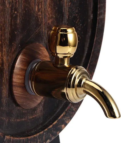 Miniatura 8 de Barril de roble, 3L estilo retro madera de roble vino tinto brandy barril de whisky barril barril cubo contenedor con grifo almacenamiento