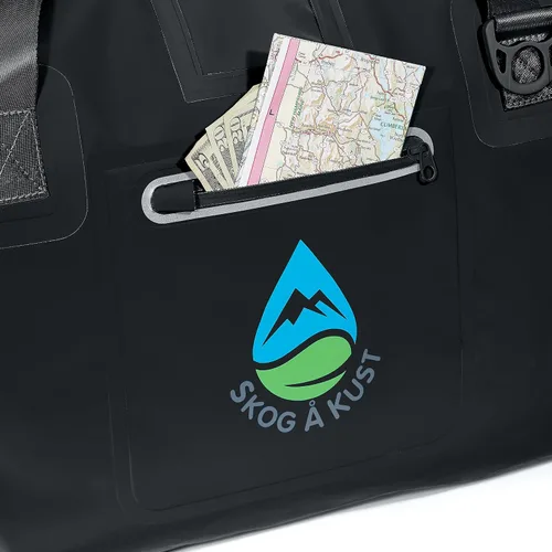 Miniatura 4 de Skog Å Kust Duffelsak - Bolsa de lona impermeable resistente para deportes, viajes y más, tamaños de 40, 60 y 90 litros, Negro, Deportivo/resistente