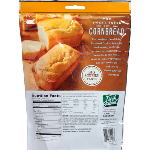 Miniatura 2 de Fresh Gourmet Crutones premium, pan de maíz dulce con mantequilla, 5 onzas (paquete de 2)