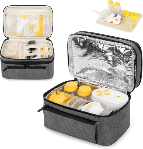 Miniatura 9 de BAFASO Bolsa para extractor de leche (compatible con bomba Medela en estilo) con una almohadilla impermeable para piezas de bomba de carga, funda