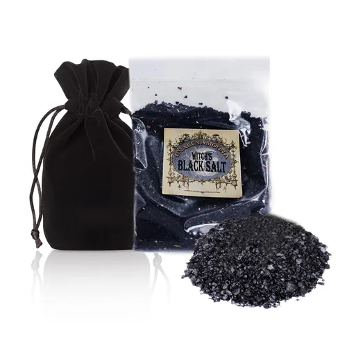 UnaLunaMoona Sal negra ritual, para protección en hechizos wiccanos, brujería y empático. Suministros de bruja-metafísica-brujería, cargados bajo la